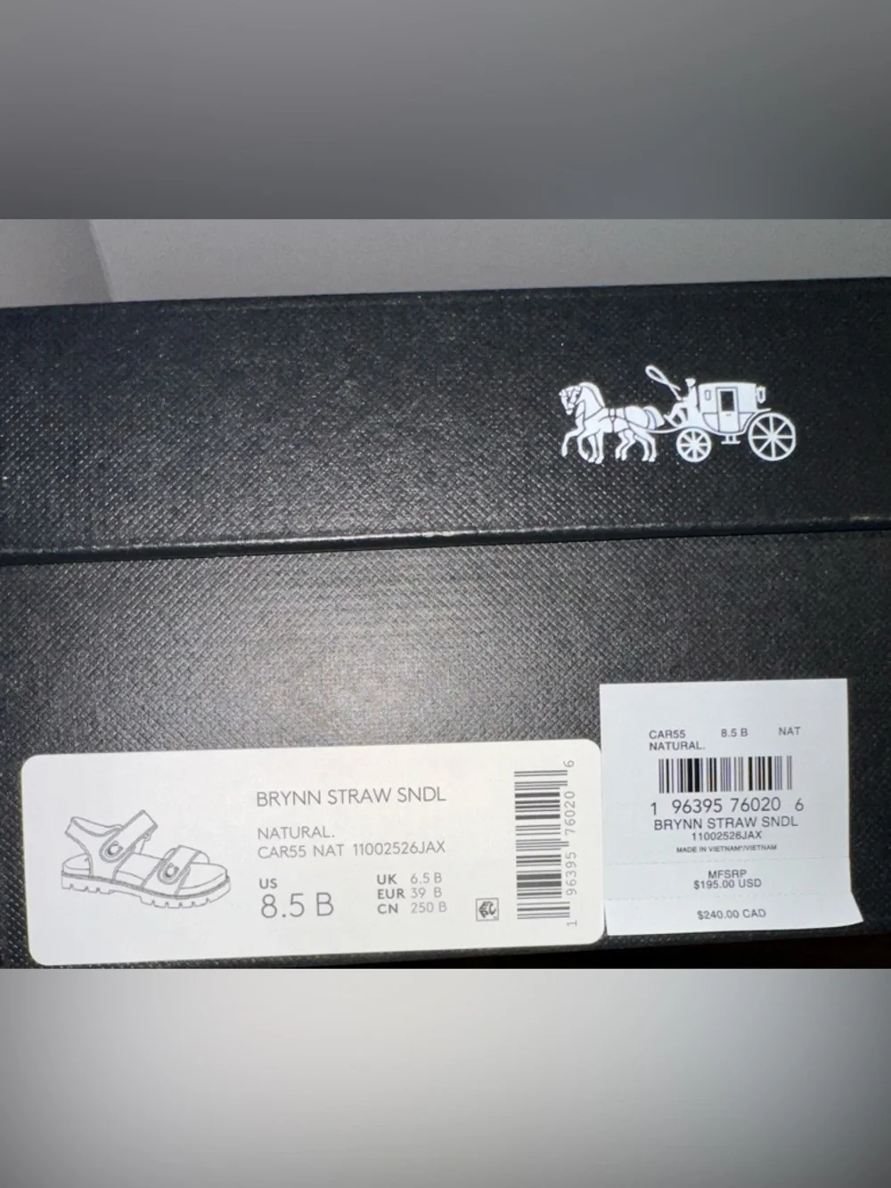 Coach Tan Brynn straw sandals with Gold Hardware - Picture 8 of 8